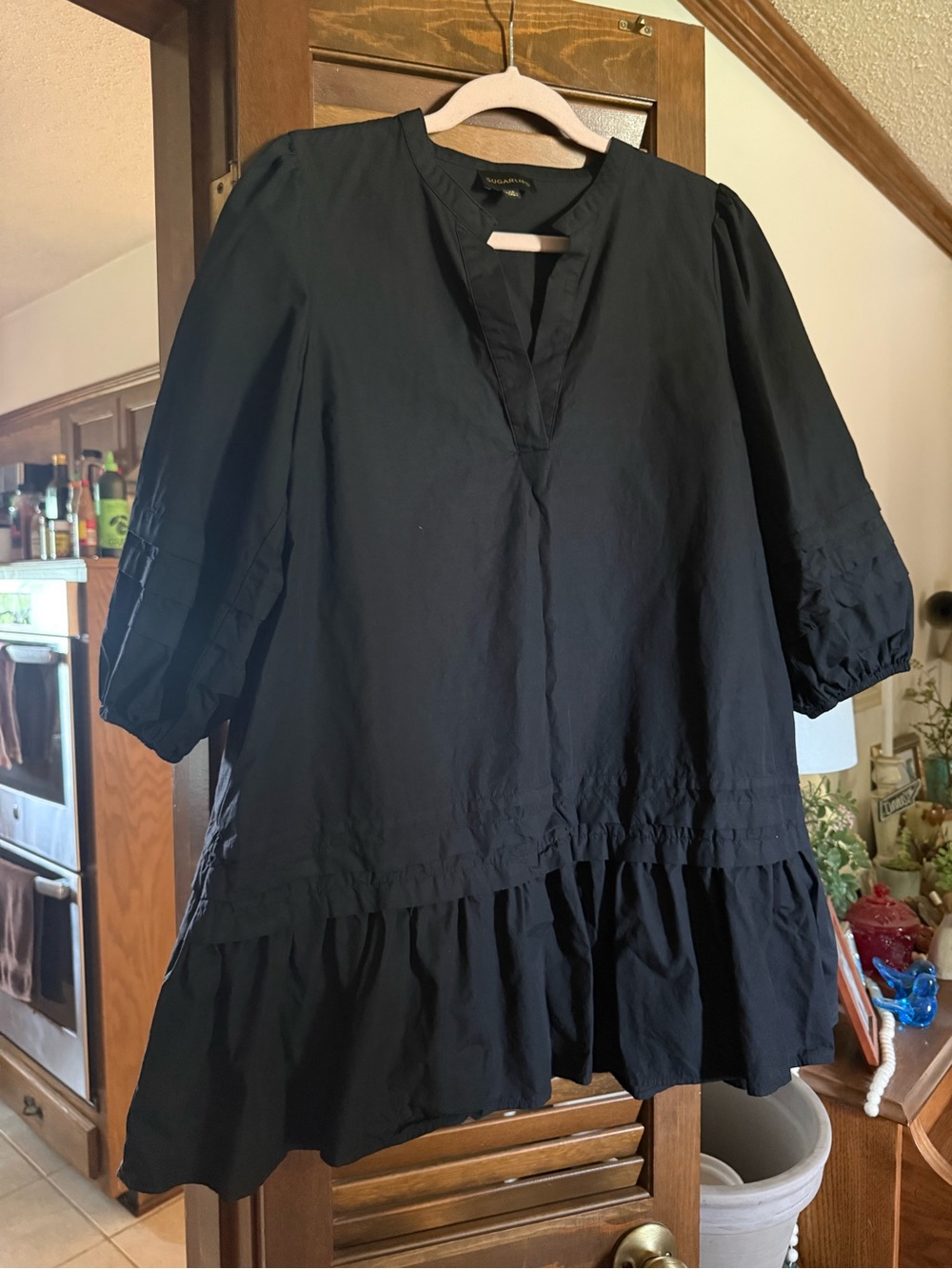 SugarLips XS black 100% cotton dress EUC